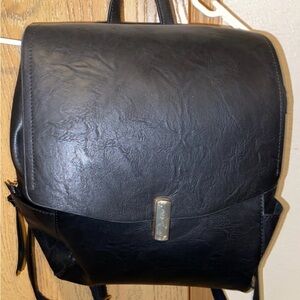 Black Leather Backpack